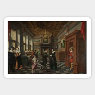 Seven-Part Room Painting - An Interior by Dirck van Delen Sticker